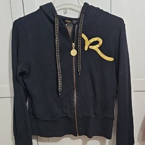 Rocawear Black Hoodie with Gold Detailing